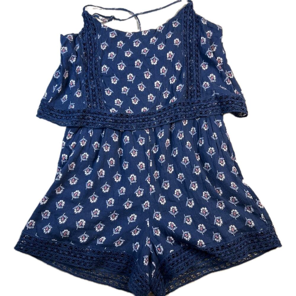 Abercrombie & Fitch Navy Floral Romper in Size Small